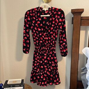Michael Kors Black and Red Heart Print Dress